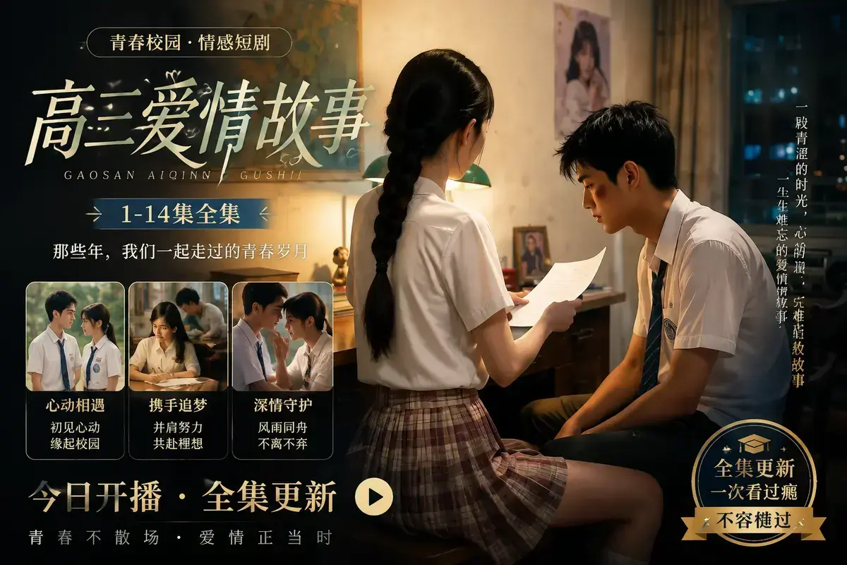 《ai短剧：B中爱情故事》全集免费看-4K超清未删减版-相识篇暗恋篇-AI短剧带你重返十七岁